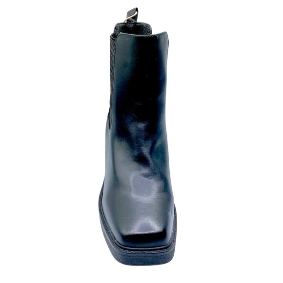 Mia Dru Chelsea Chunky Platform Ankle Booties 9.5 Black 90s Grunge Stretch - Picture 3 of 9